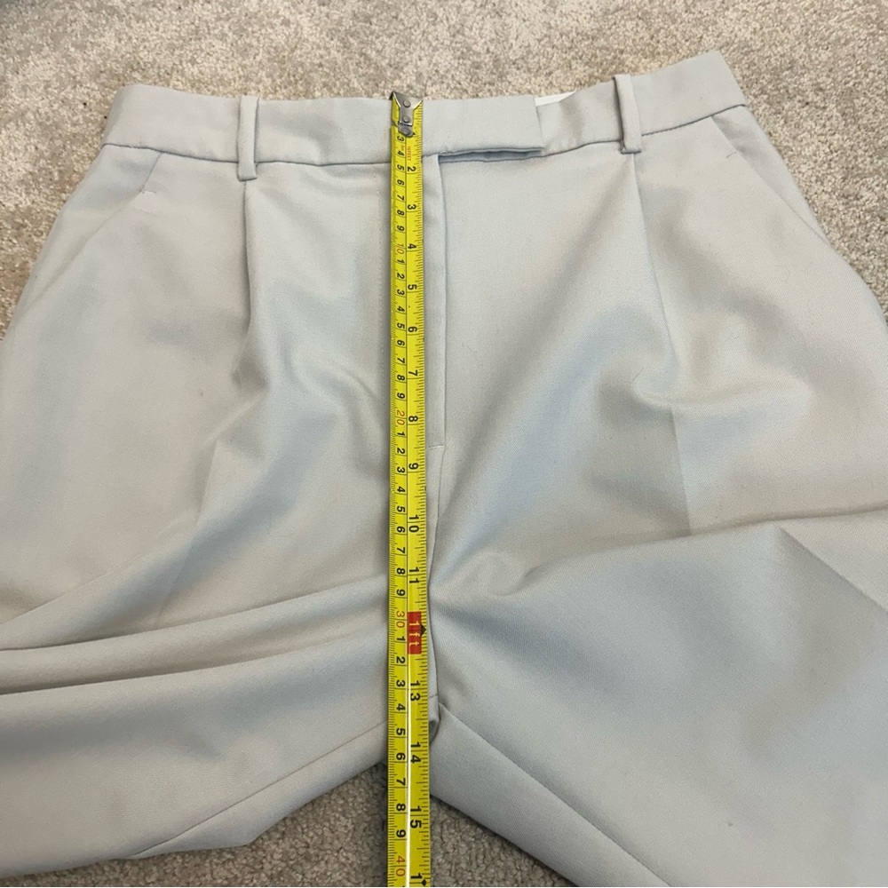 Zara light gray high waisted pleated wide leg trouser dress pants Sz M - Picture 5 of 12